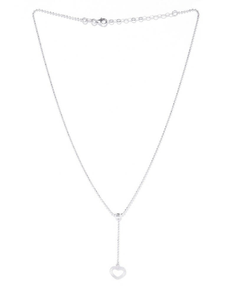 Slaks World Fashion Silver-Toned Lariat Necklace - Silver - Shopzetu
