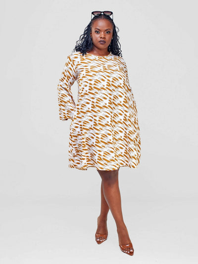 Salok Havilah Zarah Shift Dress - Mustard - Shopzetu