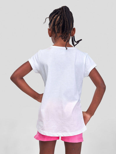 Inken Solid Short Sleeve Hi-Lo T-shirt - White - Shopzetu