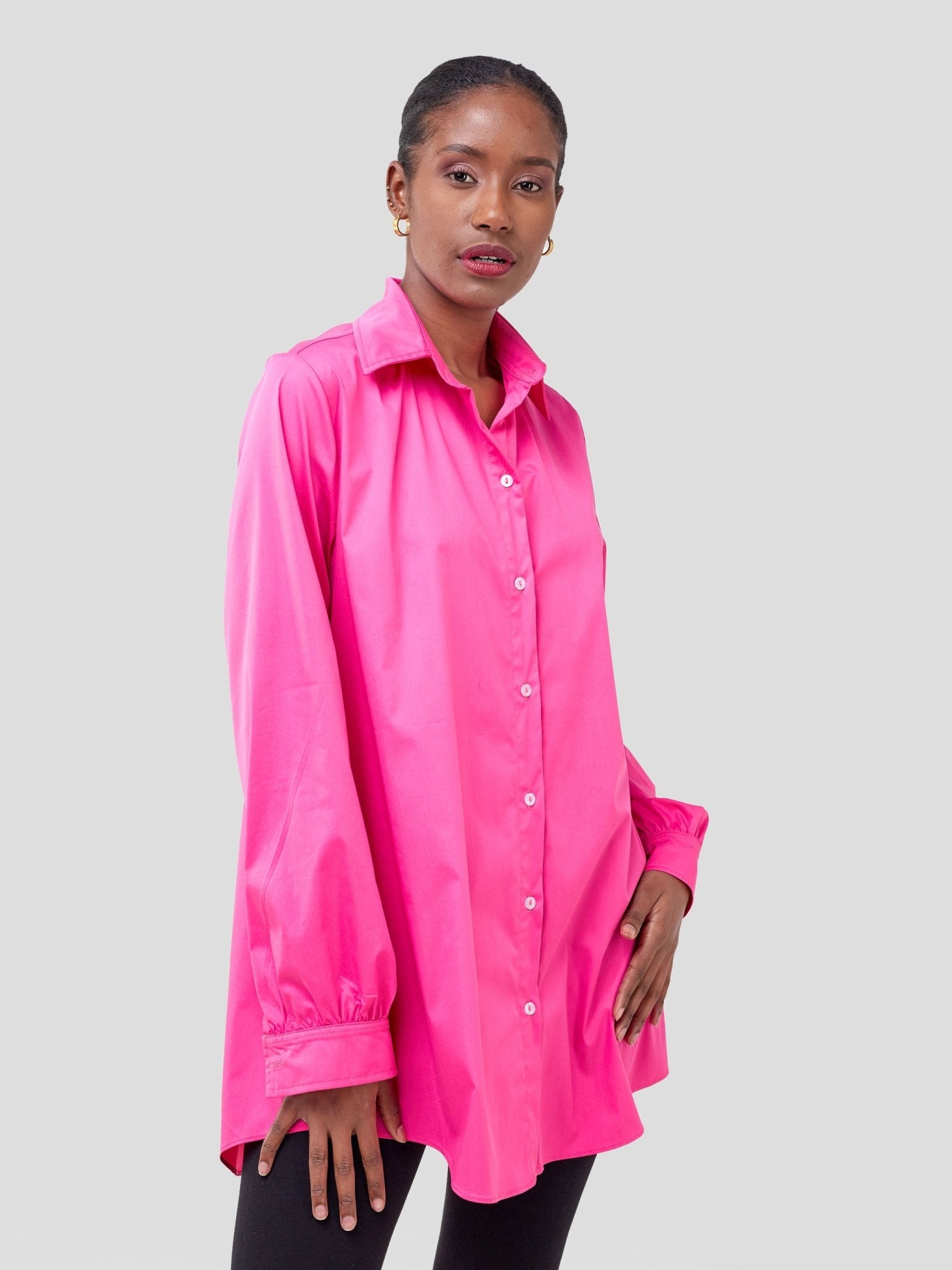 Safari Kaya Long Sleeve Collar Shirt - Pink – Shopzetu