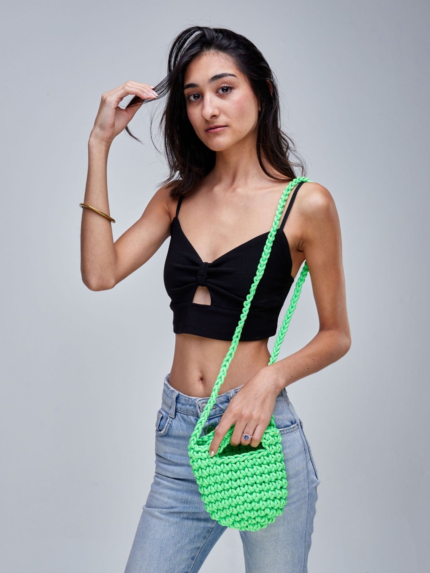 Mona Mini Beach Bag - Green - Shopzetu