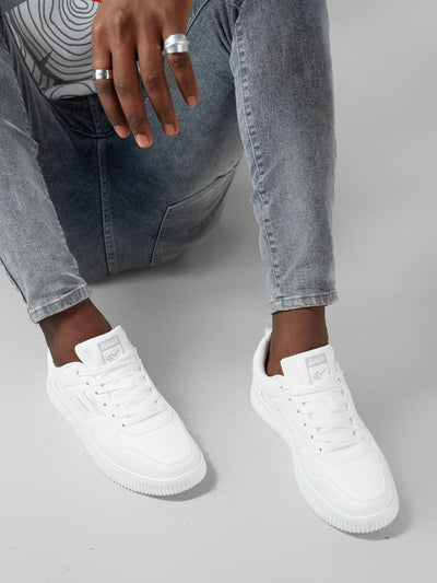 Ziatu Men's Classic Style Sneakers - White - Shopzetu