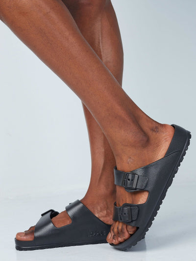 Ziatu Double Buckle Sandals - Black - Shopzetu