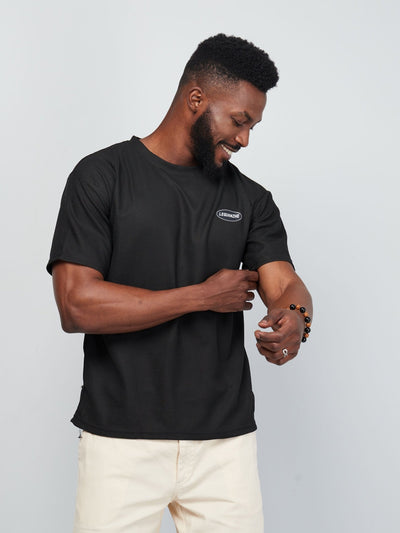 Zetu Men's Textured T-Shirt - Black - Shopzetu