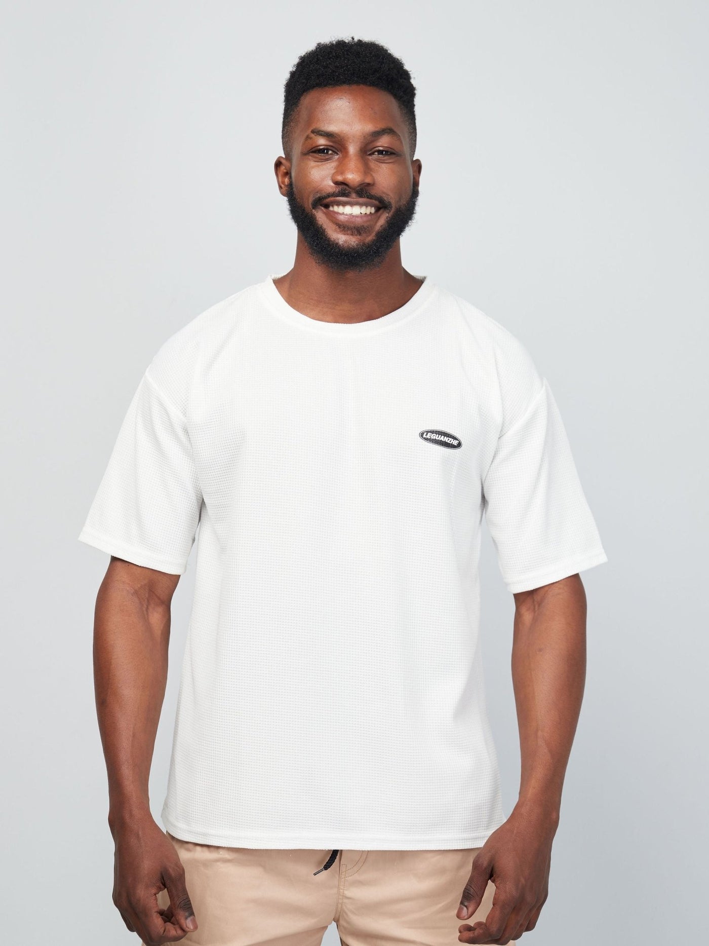 Zetu Men's Textured T-Shirt - White - Shopzetu