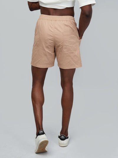 Zetu Men's Beach Shorts - Light Brown - Shopzetu