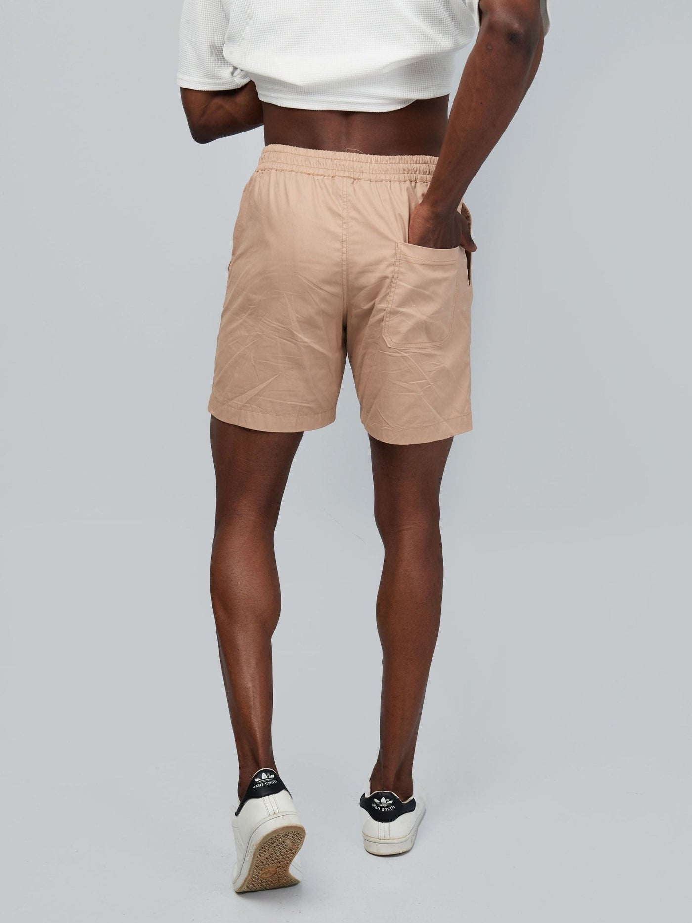 Zetu Men's Beach Shorts - Light Brown - Shopzetu