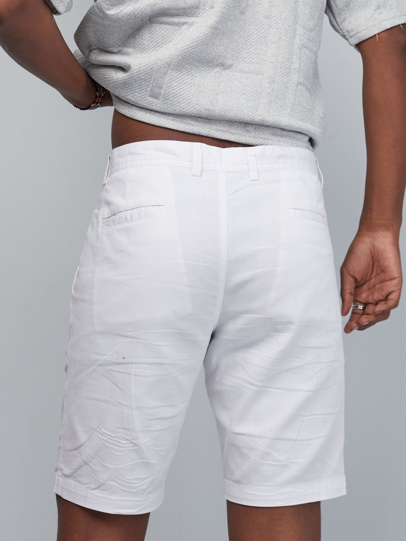Zetu Men's Chino Shorts - White - Shopzetu