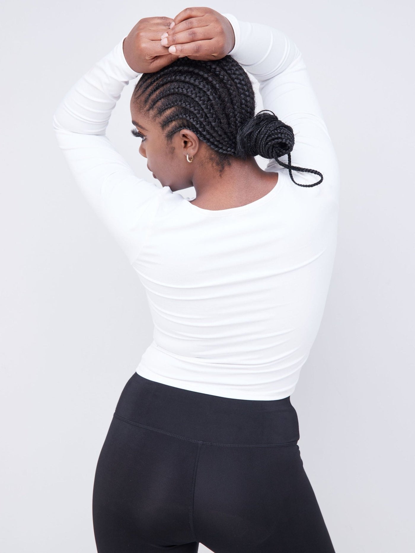 Vivo Fitness Long Sleeved Crop Top - Off White - Shopzetu