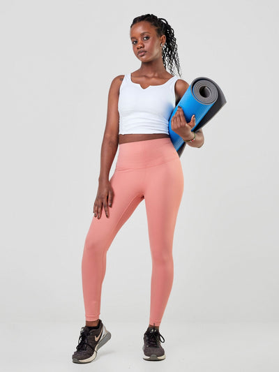 Ava Fitness Bella Workout Leggings - Coral Red - Shopzetu