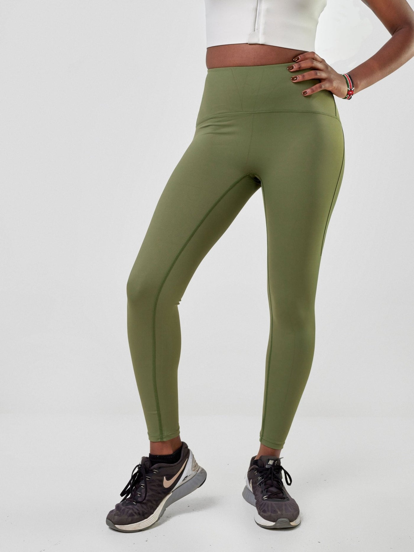 Ava Fitness Lilly High Waisted Leggings - Green - Shopzetu