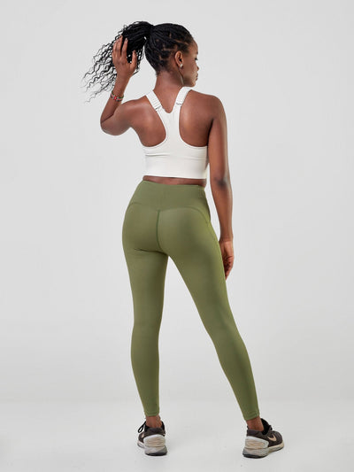 Ava Fitness Lilly High Waisted Leggings - Green - Shopzetu