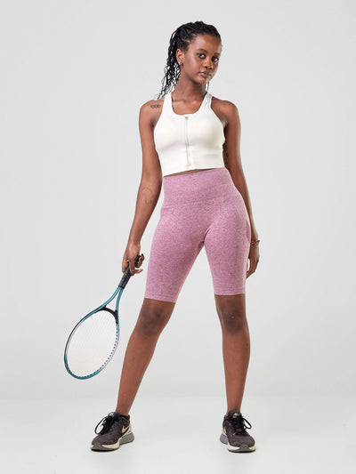 Ava Fitness Capri Workout Shorts - Purple - Shopzetu