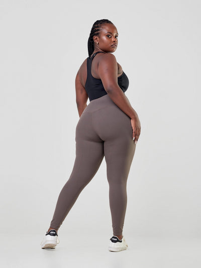 Ava Fitness Bella Workout Leggings - Khaki Brown - Shopzetu