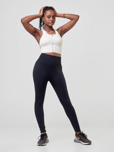 Ava Fitness Panel Leggings - Black - Shopzetu