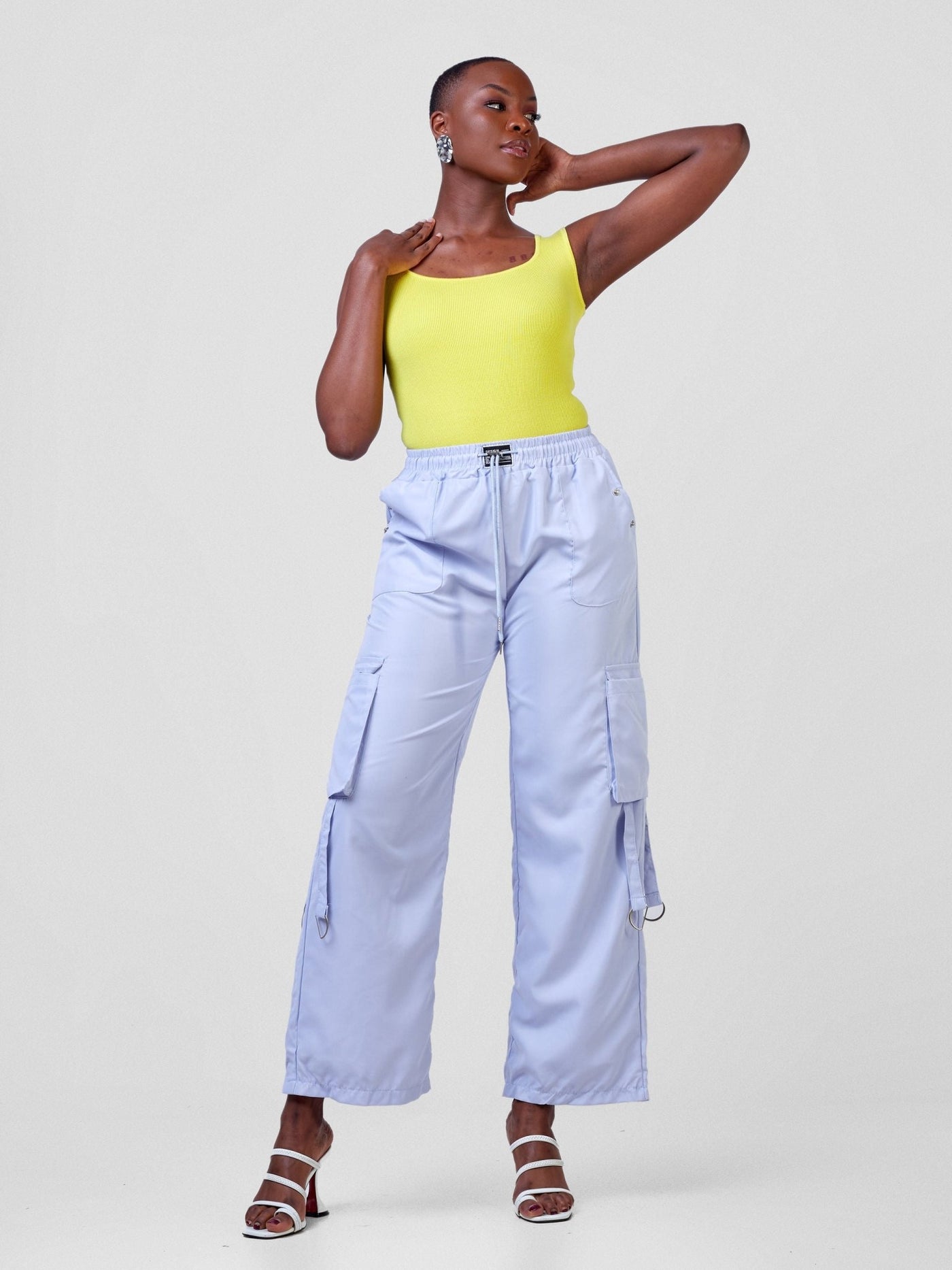 Carrie Wahu X SZ Square Neck Ribbed Sleeveless Bodysuit - Lime Green - Shopzetu