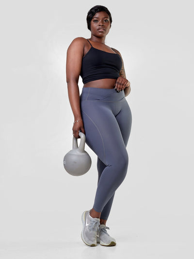 Ava Fitness Progress High Waisted Leggings - Dark Grey - Shopzetu