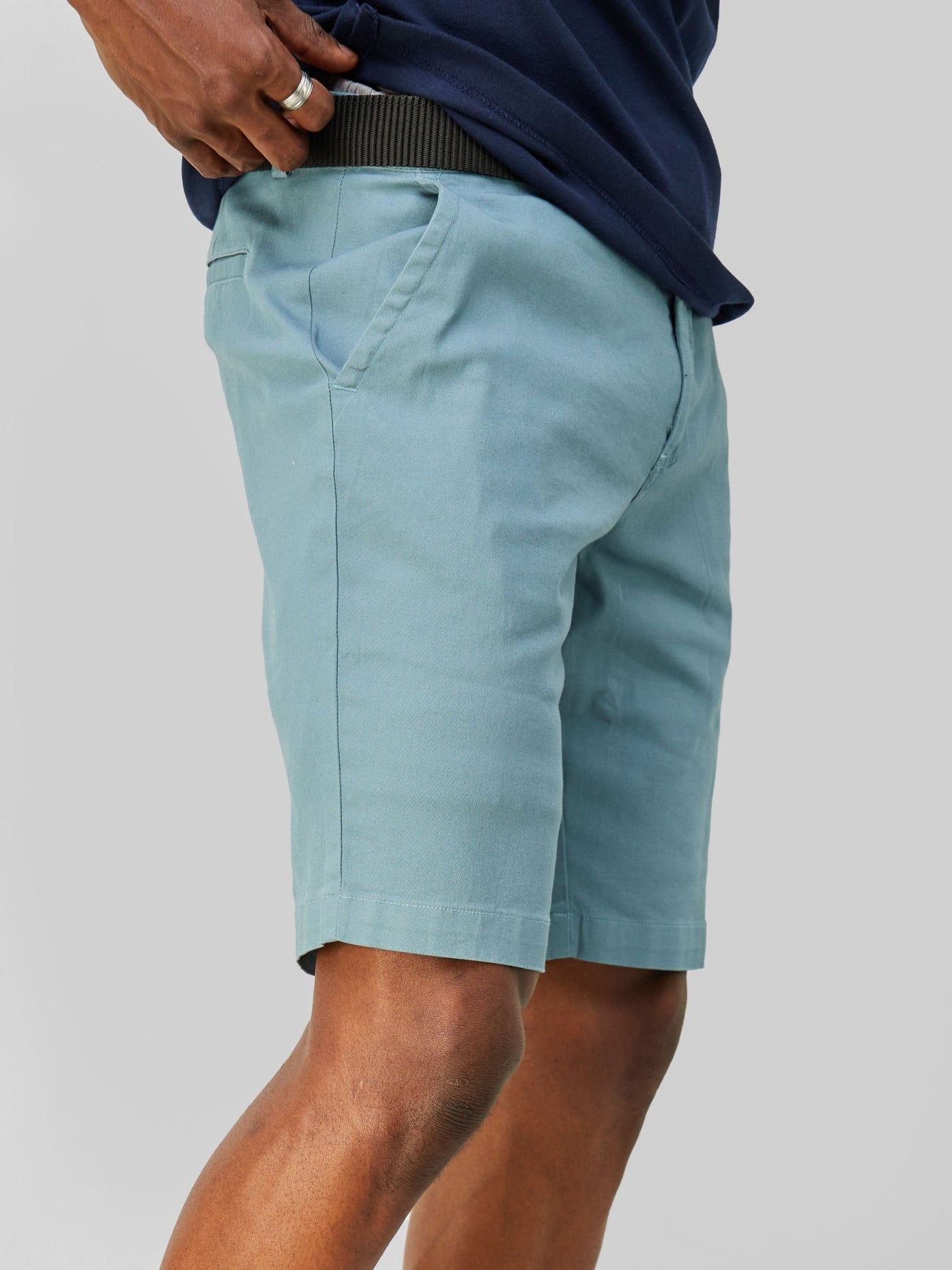 Zetu Men's Chino Shorts - Stone Blue - Shopzetu