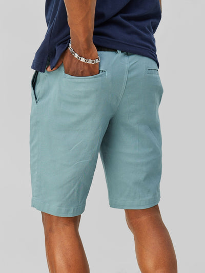 Zetu Men's Chino Shorts - Stone Blue - Shopzetu