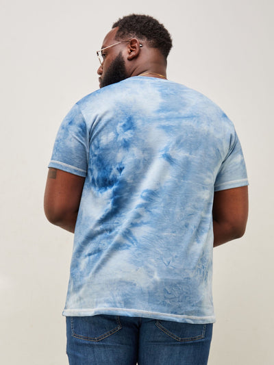 Zetu Men's Respect Tie-dye T-shirt - Blue - Shopzetu