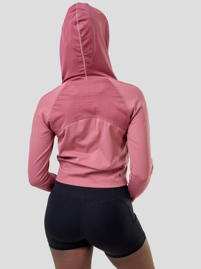 Ava Fitness Long Sleeved Zipper Top - Pink - Shopzetu