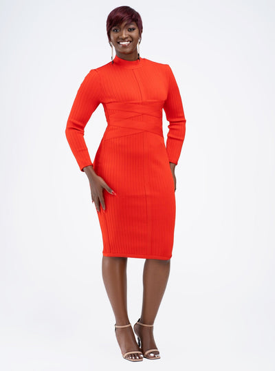 Tuli Jayde Bandage Dress - Orange - Shopzetu
