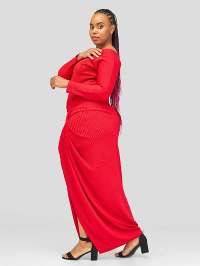 Salok Havilah Marlene Maxi Dress - Red - Shopzetu
