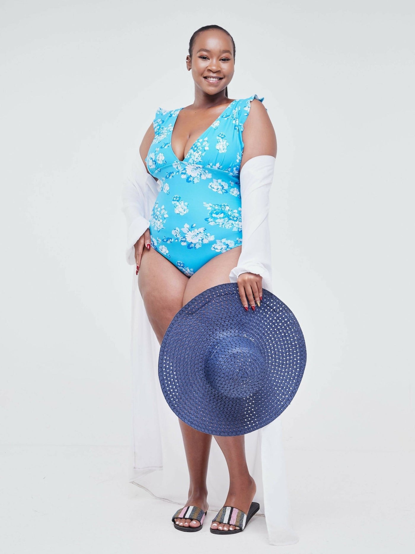 Zola Santana Turquoise Swimsuit - Blue - Shopzetu