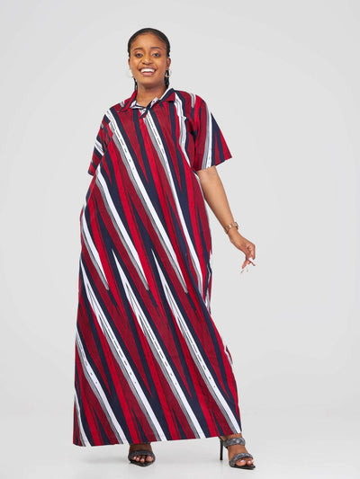 Nubia Couture Kaya Dress - Red / White - Shopzetu