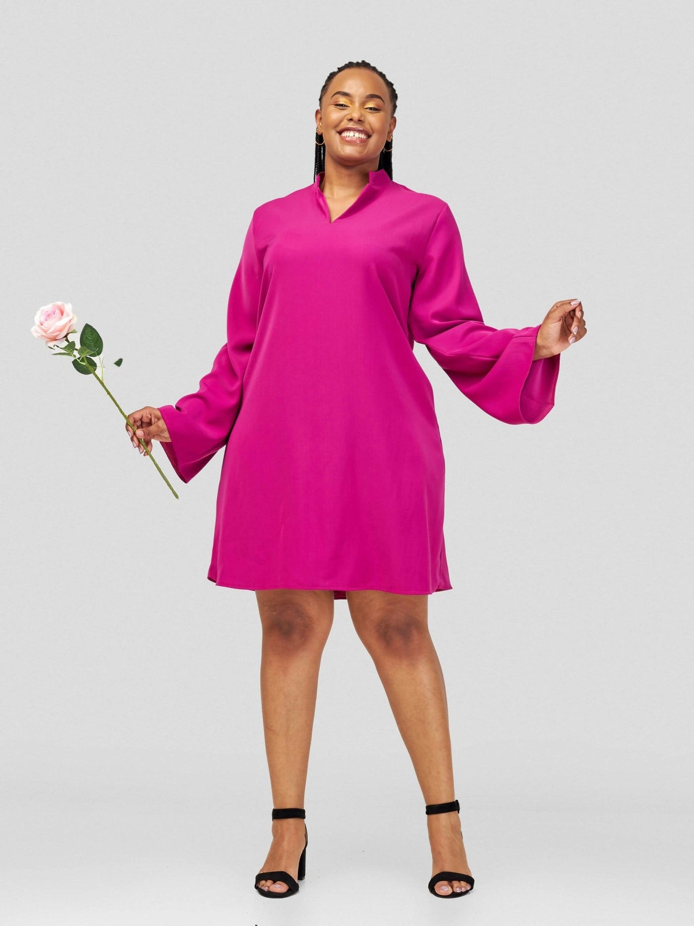 H.O.T Azani Shift Dress - Pink - Shopzetu