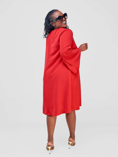 Salok Havilah Amira Shift Dress - Red - Shopzetu
