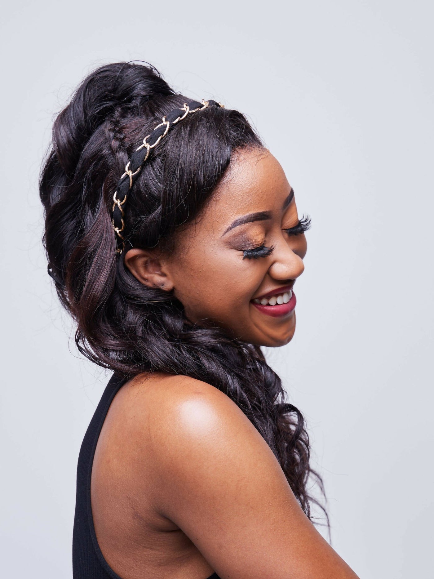 Afrodame Luxe Headband - Black / Gold - Shopzetu