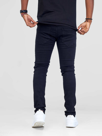 Stylish Sisters Men's Plain Jeans - Black - Shopzetu
