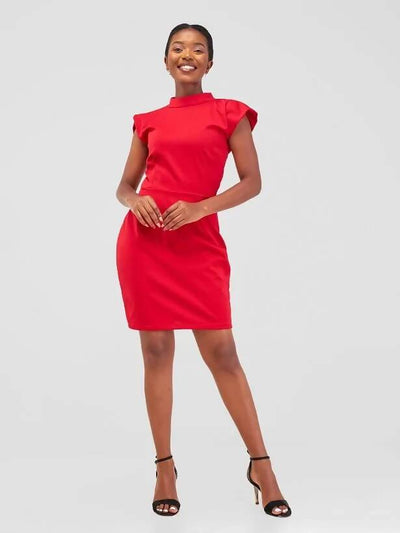 African Yuva Amar Dress - Red - Shopzetu