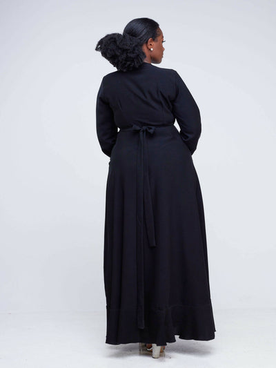 Salok Havilah Kira Wrap Dress - Black - Shopzetu