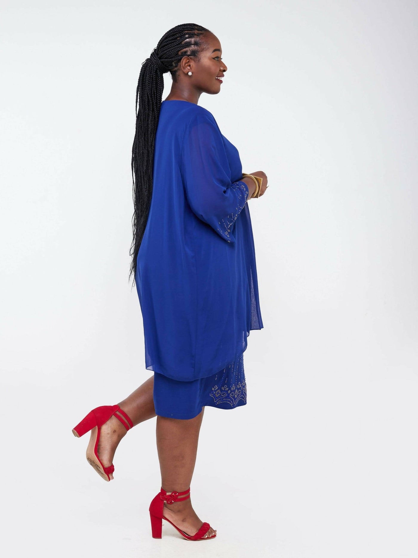Twilight Collections Knee Length Dresses Straight Dress - Royal Blue - Shopzetu