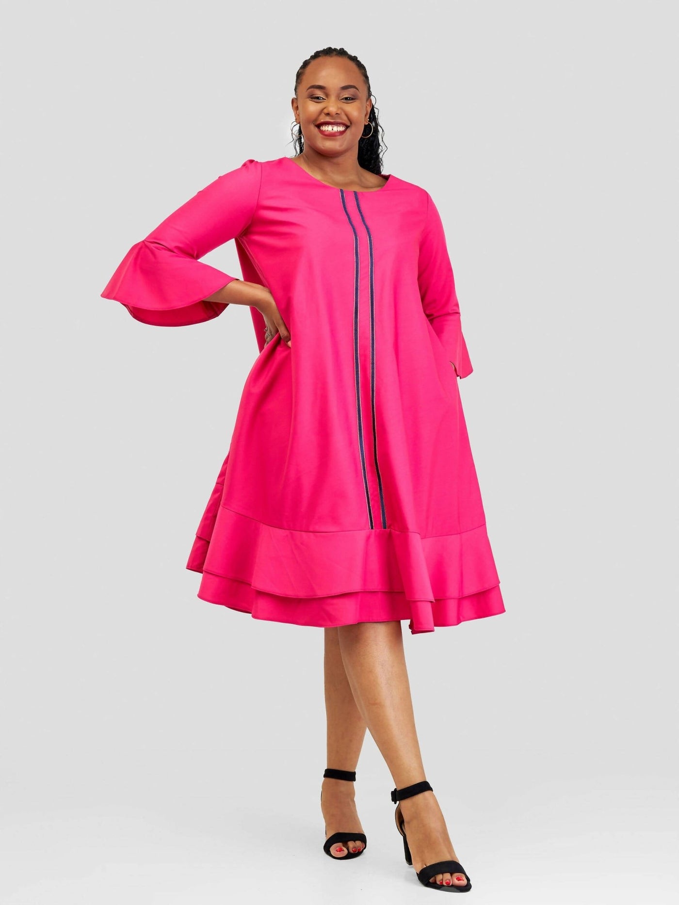 Jolly Fancy Wear Princess Tier Shift Dress - Pink - Shopzetu