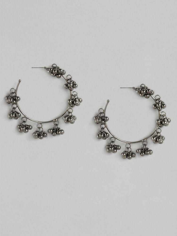 Slaks World Fashion Bengal Hoop Earrings - Silver - Shopzetu