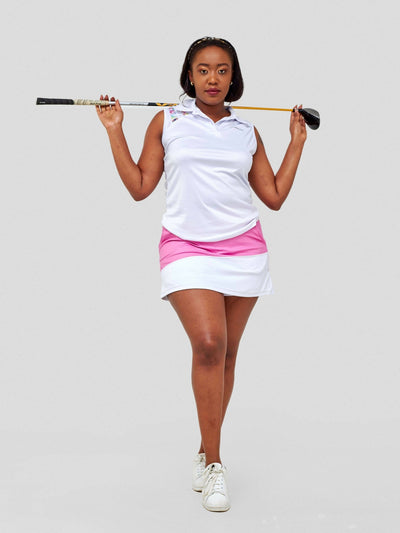 Authentic Golf Furaha Collection Skort Set - White / Pink - Shopzetu