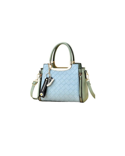 Slaks World Fashion Textured Office Handbag - Light Green & Blue - Shopzetu