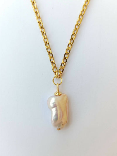 Xara Gems Dakara Baroque Pearl Necklace - Cream - Shopzetu