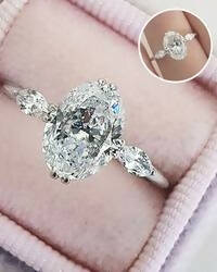 Slaks World Fashion Oval Shape Gem Ring Size 6 - Silver - Shopzetu