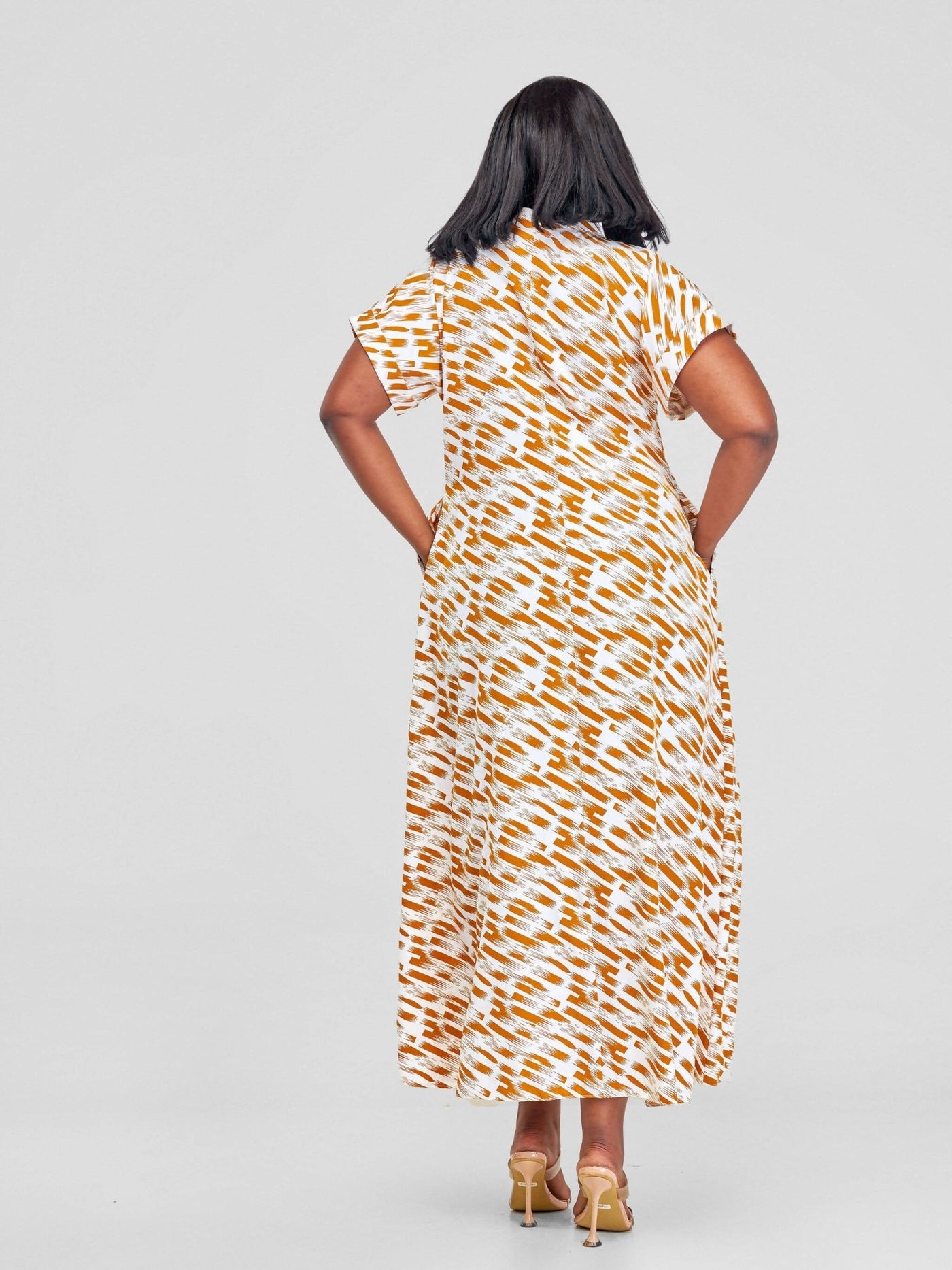 Salok Havilah Zarah Dress - Mustard Print - Shopzetu