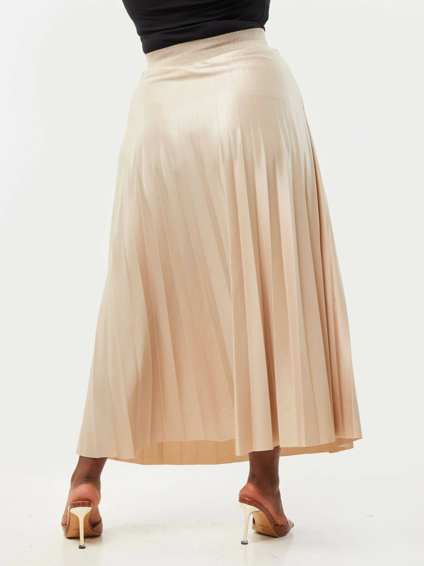 The Fashion Frenzy Pleated Skirt - Cream - Shopzetu