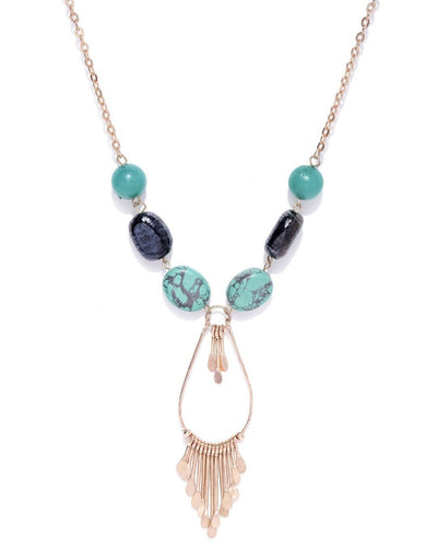 Slaks World Fashion Bead Necklace - Gold - Shopzetu