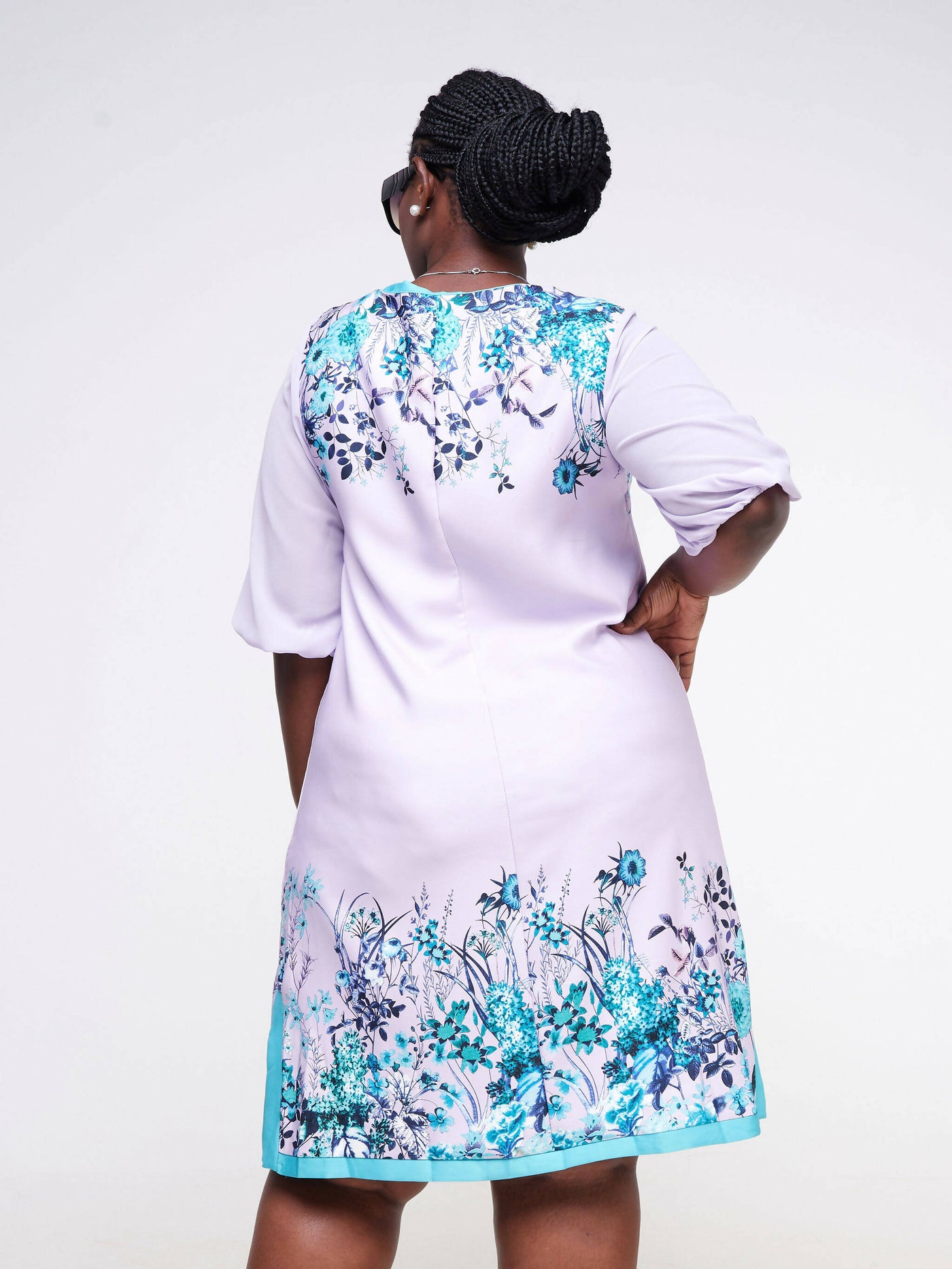 Dd Holdings Side Slit Floral Shift Midi Dress - Lavender