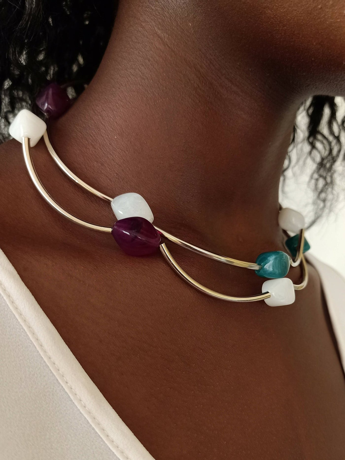Xara Gems Fasaha Necklace - Multicolored - Shopzetu