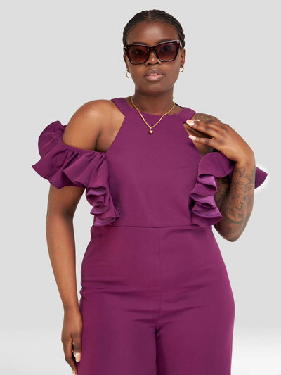 Jem Africa Waithera Culottes Jumpsuit - Purple - Shopzetu