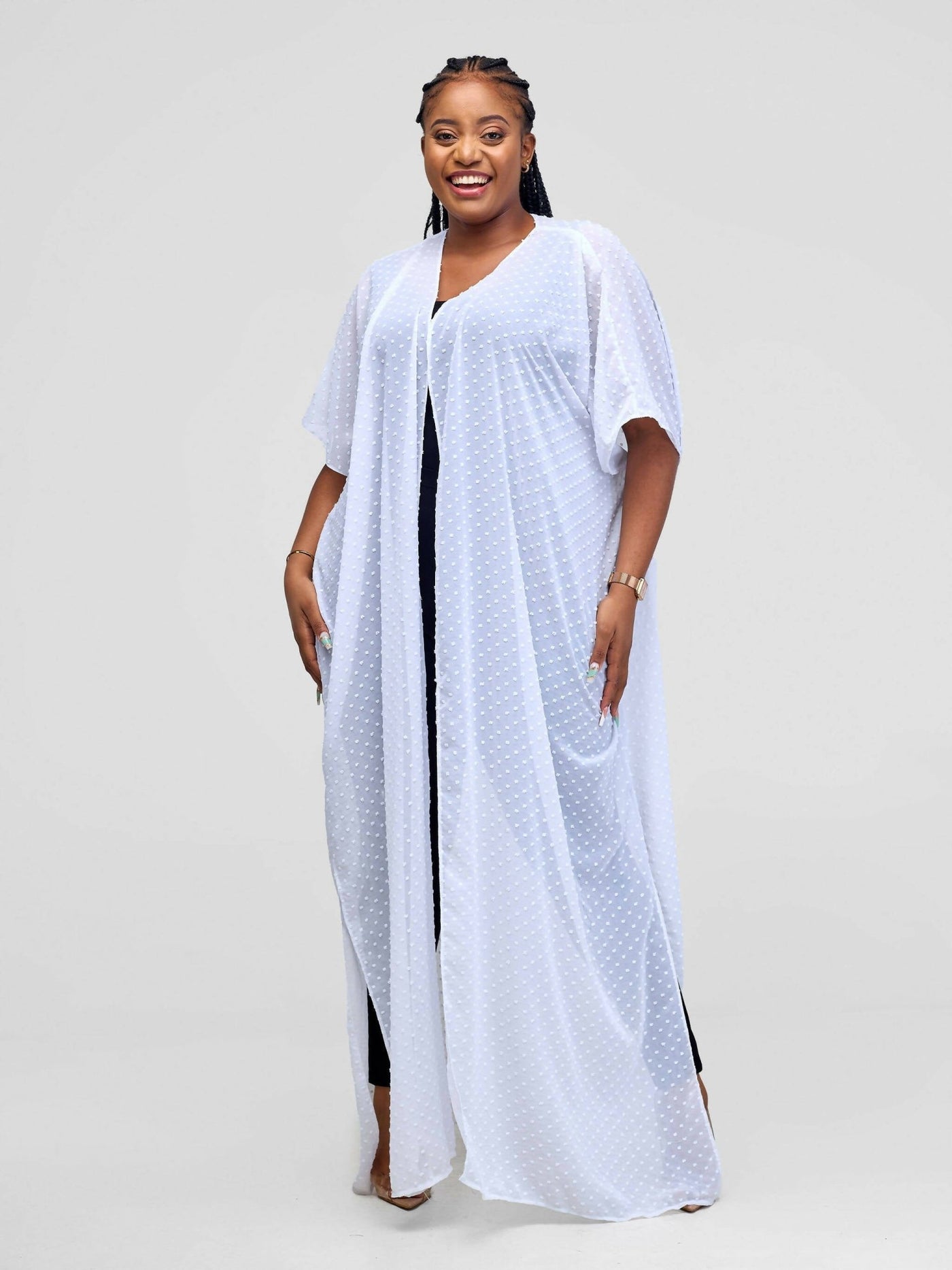 Jf Designs Kimono Wear - White - Shopzetu