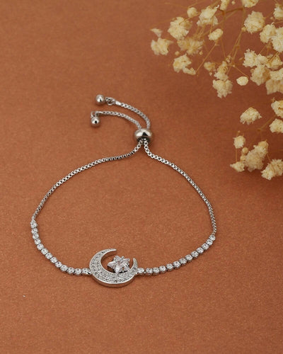 Slaks World Fashion Rhodium-Plated Bracelet-Silver - Shopzetu